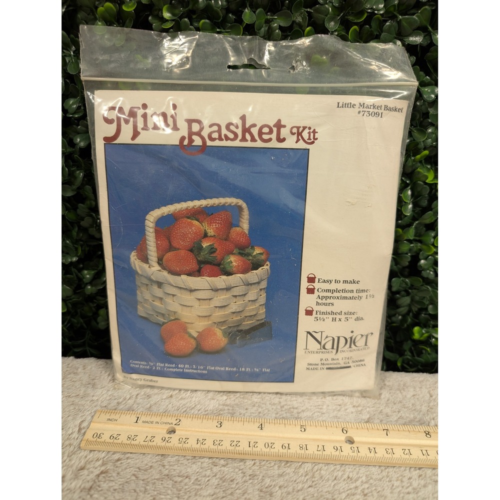 Napier Little Market Basket Kit 73091 Vintage‎ Mini DIY Weaving New Old Stock